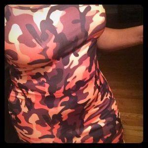Camouflage orange dress